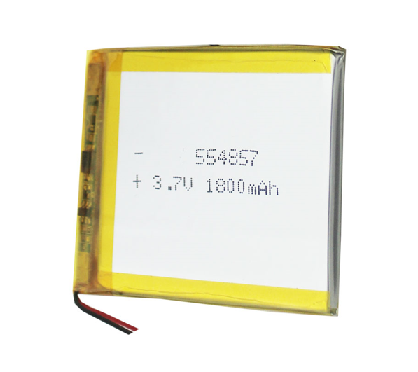 China Best Lipo Pouch Battery Supplier 554857 3.7V Lithium Rechargeble Battery 1800mAh Build In PCM