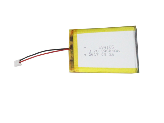Chinese Professional Customize Lipo Battery 3.7V 634165 Pouch Cell 2000mAh With PCM For GPS Products