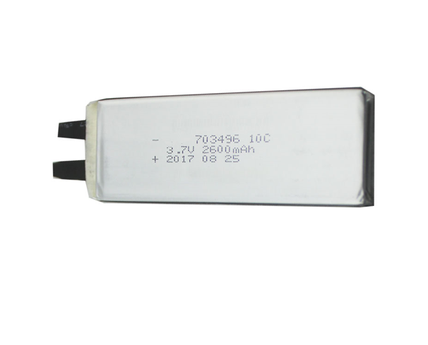 China Lipo Pouch Cell 703496 10C Discharge Rate Battery 2600mAh 3.7V High Power Discharge Rate Cell