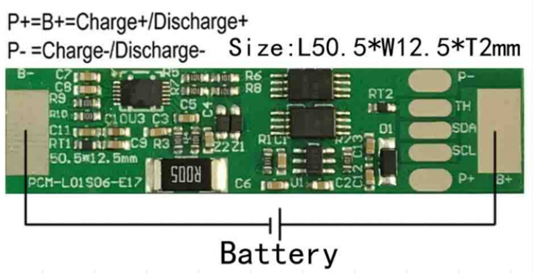 China Lithium Battery BMS I2C Communication 1S5A For LiFePO4/Lithium Ion Battery Pack